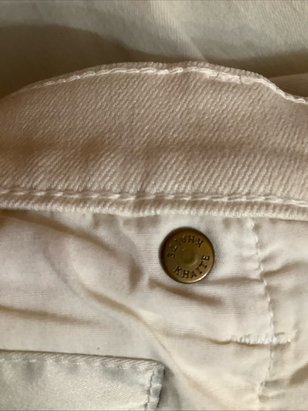 Khaite Wendell Cropped Wide Leg Jeans Size 30 Ivory Cream Denim Stretch - Picture 10 of 10